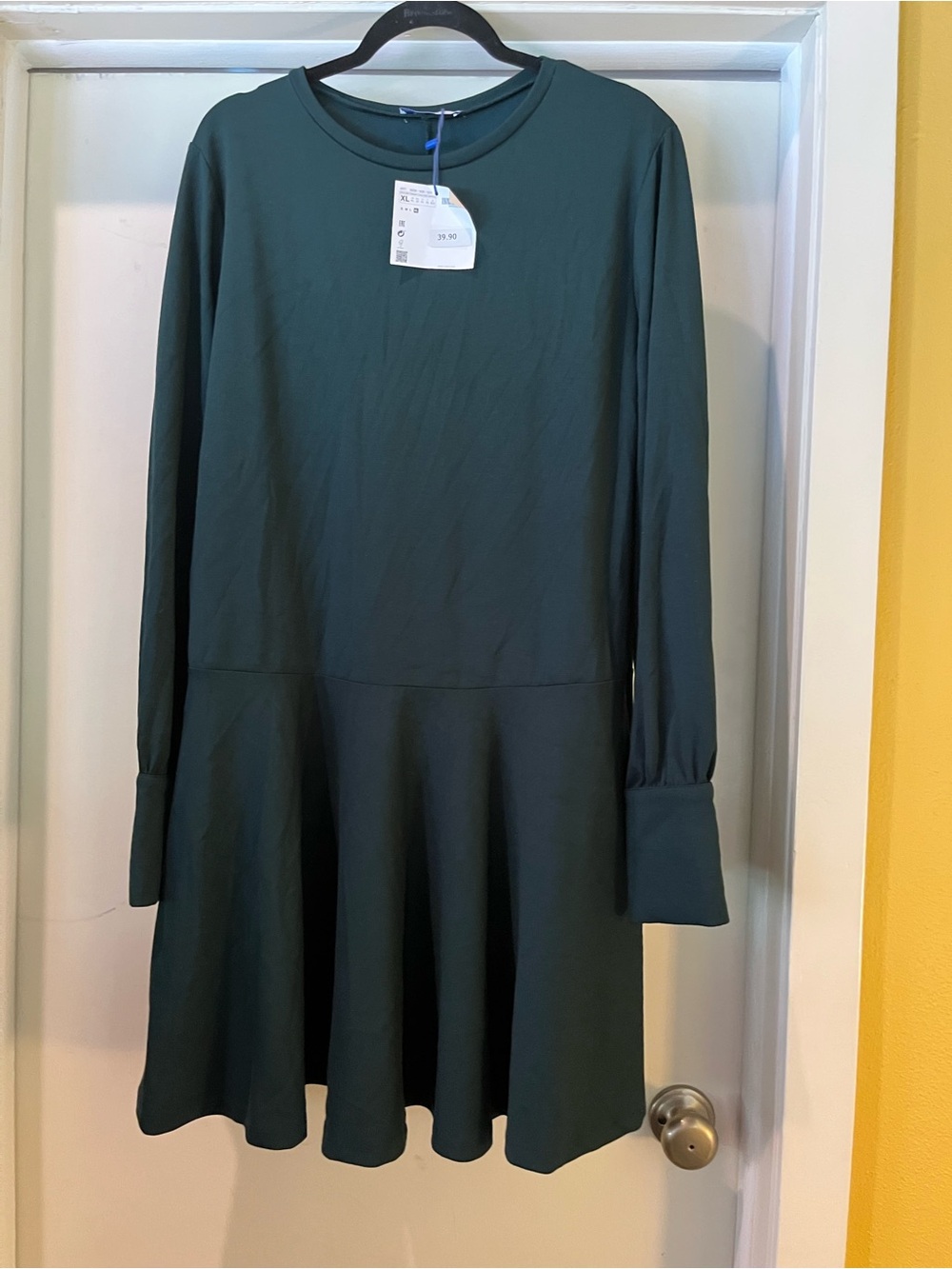 Zara Forest Green Long Sleeve Swing Dress